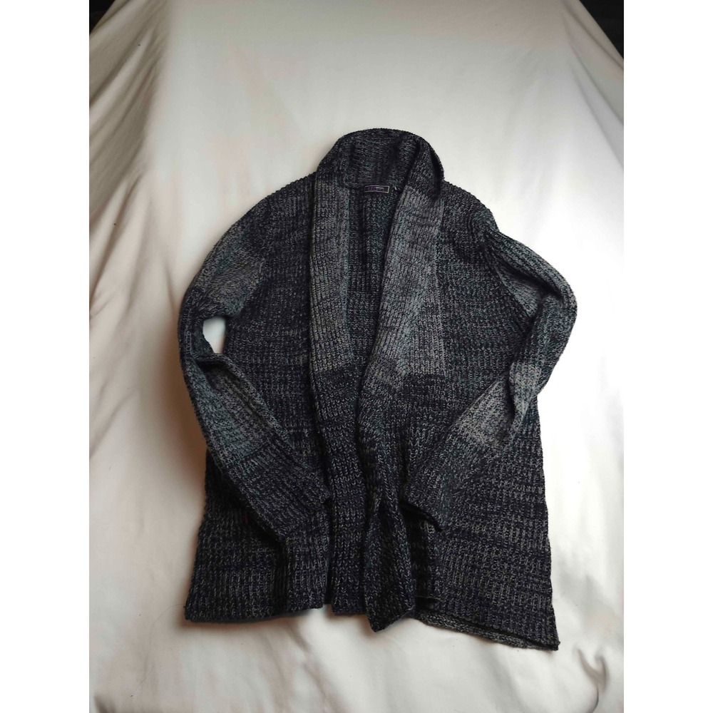 Vintage 90s Y2K Effeci Creazioni Cardigan Womens Large Black Gray Dark Academia
